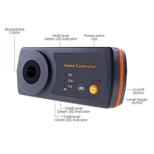 Calibrateur de décibels 94 dB 104 dB 114 dB acoustique multi-niveau