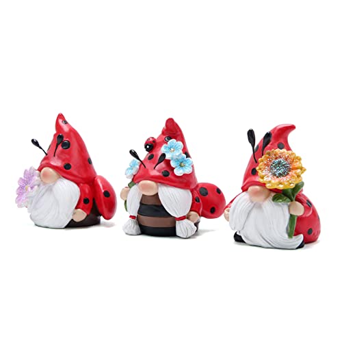 Hodao-3-PCS-Ladybug-Spring-Gnome-Figurines-Decorations-Flower-Ladybug-Gnomes-Ornaments-Scandinavian-Tomte-Elf-Decor-Summer-Gnomes-Figurines-Decorations-Ladybug-Gifts-for-Mom-Women-Grandma Hodao 3 PCS Ladybug Spring Gnome Figurines Decorations Flower Ladybug Gnomes Ornaments Scandinavian Tomte Elf Decor Summer Gnomes Figurines Decorations Ladybug Gifts for Mom Women Grandma
