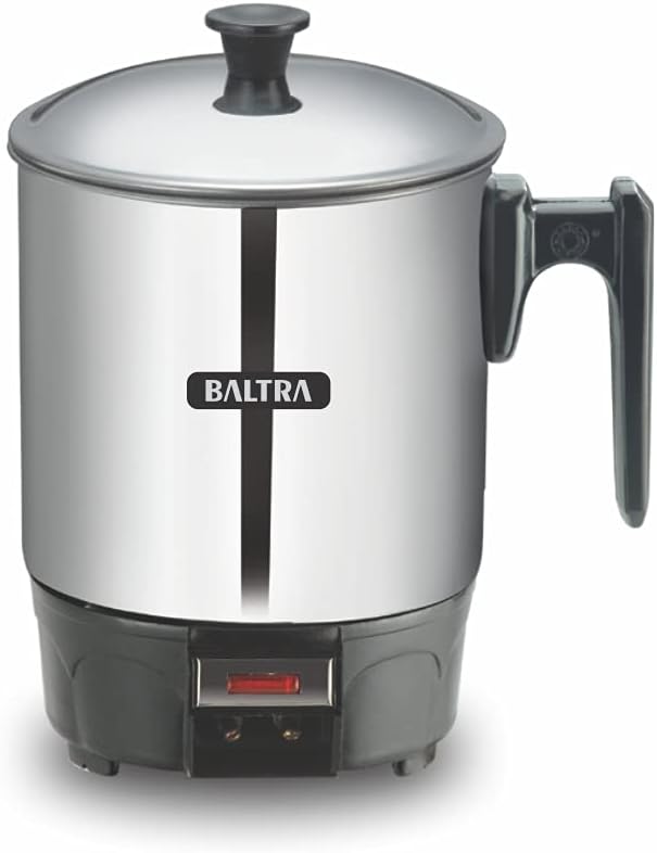 BALTRA Heating Cup 1Ltr Stainless Steel Electric Mug 300Watt | Portable Electric Kettle For Hot Water | Super Fast Heating Kettle | Electric Mug for Multipurpose Use | Fast Boiling For Tea Coffee Milk