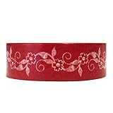 Wrapables Colorful Patterns Washi Masking Tape, Red Vines