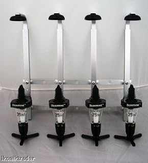 Bar Essentials 4 x 1.5 Litre Bottle Wall Fixing Bottle Bracket & 4 x 50ml Optic Set