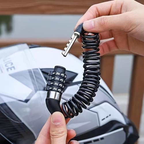 Portable 4-Digit Combination Security Cable Lock, Flexible 1.4m Coil, Lightweight 62g, 3.5mm Silver Fit for Small Holes