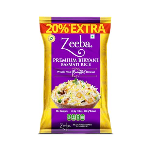 Image of Zeeba Premium Biryani Rice 1.2 Kg, Chef's Choice, Restaurant Style, Extra Long Grains (Cooked length upto 26mm*)