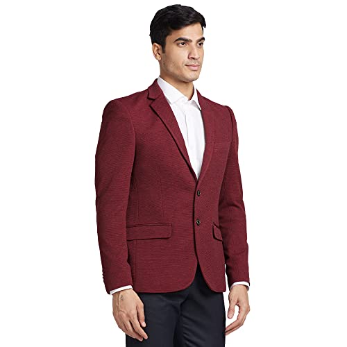 Image of Parx Men's Urban Fit Pure Terylene Notch Lapel Print Pattern Full Sleeve Casual Blazer
