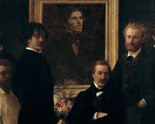 Toile Hommage à Delacroix Fantin Latour grand portrait pour salon élégant