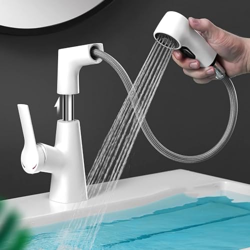 Robinet de vanité avec pulvérisateur extractible pour simplifier les matins en salle de bain
