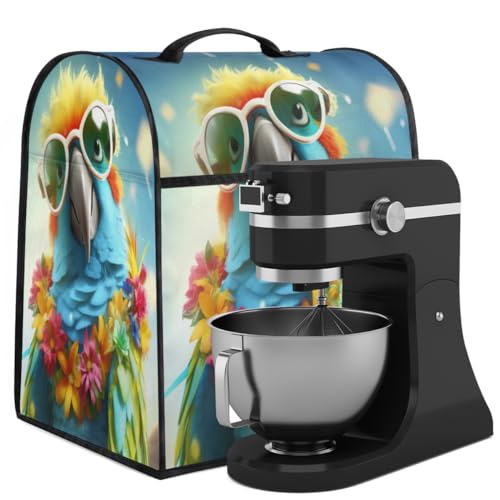 Coffee Maker Cover Parrot Flower Kitchen Appliance Covers Small Appliance Covers Blender Cover Juicer Cover Dust Covers for Kitchen Appliances with Top Handle and Pockets,Washable,B746