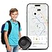 LNCOON Mini Rastreador GPS Personal para Niños, Ancianos y Perros, Mochila, Mini Rastreador GPS Portátil para Coche con Correa y Clip para la Mochila, Botón SOS Requiere Suscripción