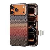 pitaka for iPhone 17 Pro Case 6.3' with Camera Control Button, Compatible with MagSafe, Ultra-Slim Case with Caseless Touch Feeling, 1500D Aramid Fiber Woven, Sunset