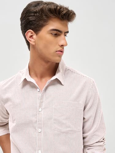 Image of Urbano Fashion Men's Cotton Full Sleeve Regular Fit Casual Striped Shirt
