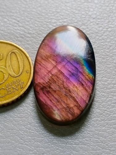 Cabochon en labradorite violette naturelle 36x20mm pour création de bijoux