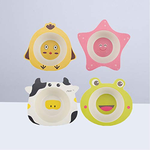 YARNOW 4 Pcs Bacia de Alimentação Do Bebê Forma Animal Bonito Formação Tigela Antiderrapante Auto Al