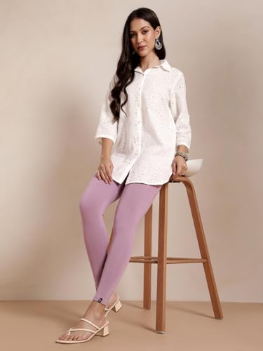 Image of TWIN BIRDS Women Viscose Ankle Leggings | Stretchable Kurti Wear Bottom