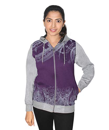 Image of Goodluck Women's Abstract Sweatshirt with Hoodies, Fleece Material Full Sleeves, (Pack of 1)