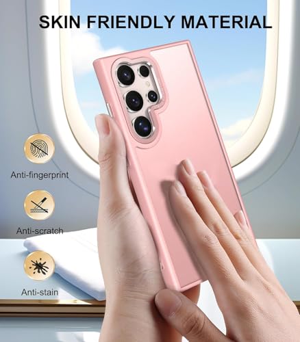 Image of DIZORO Polycarbonate Matte Case for Samsung S25 Ultra 5G Translucent Frosted Hard Back Phone Case Anti-Fingerprint Anti-Slip Shockproof Protective Case Cover for Samsung Galaxy S25 Ultra 5G Pink