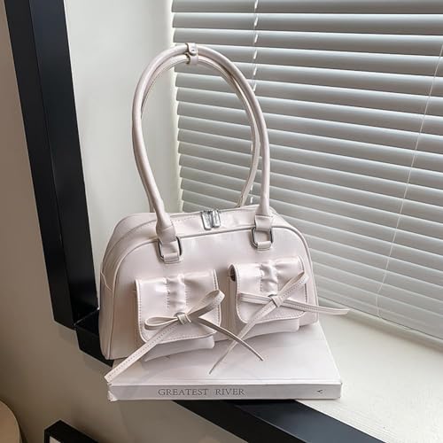 Bolso tote coquette con moño, estilo kawaii y estética cute, de cuero sintético, para mujer miniatura 3