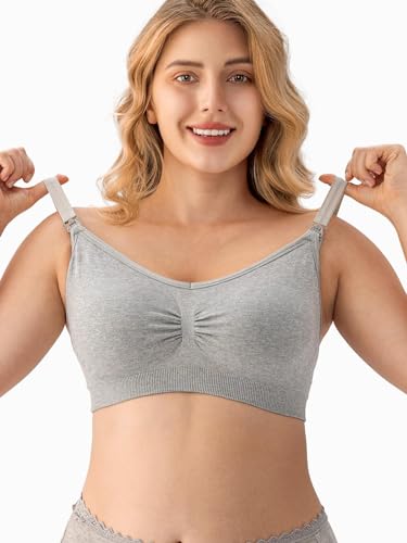 HBselect 3 Pcs Schwangerschafts Still BH Nahtloser Still-BH mit zusätzlichen BH-Verlängerungen Stillen und Schlaf Ohne Bügel für Damen