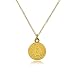 CISHOP Treasure Vintage 18K Special Coin Necklace Sterling Silver Disc Round Circle Pendant Necklace