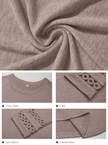 GKBK Womens Long Sleeve Tops Business Dressy Casual Blouses Crewneck Loose Fit Lightweight T Shirts Cute Work Tee Ladies Tunic 2025 Fall Winter Fashion Clothes Trendy Outfits Coffee L — view 4