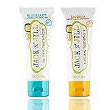 Jack N' Jill Natural Kids Toothpaste - Blueberry & Banana - Organic, Gluten Free, Vegan, BPA Free,...