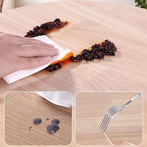 Nappe transparente pour table de restaurant et cuisine, protection de table ronde 90cm
