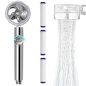 Duschköpfe Hochdruck , Badinstallationen Shower Head,360°Brausekopf，Filter PP BaumwolleWassersparend Druckerhöhung Chrome Duschbrause für Baden