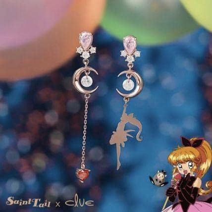 Amazon Co Jp Clue 怪盗セイントテールコラボ ムーンシルエットピアス ノベルティ ホーム キッチン