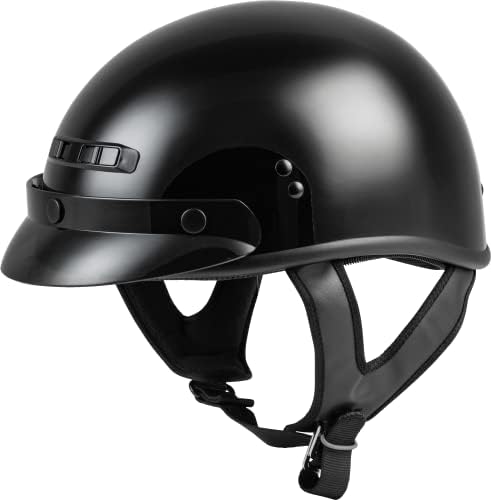 GMAX GM-35 Motorcycle Street Half Helmet (Black, Medium)