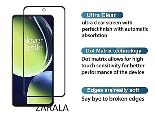Image of ZARALA Edge to Edge Tempered Glass for OnePlus Nord CE 3 5G and OnePlus Nord CE 3 LIte 5G (6.72 Inch) with Easy Self Installation Kit | Black
