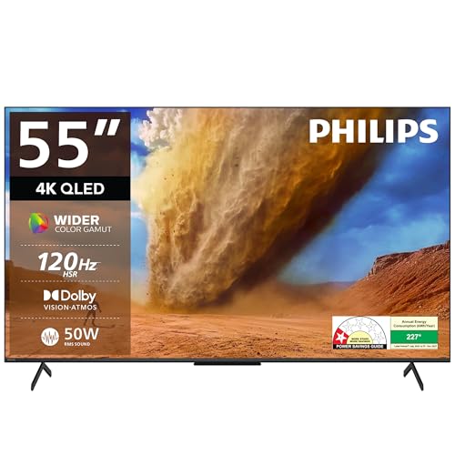 Image of Philips 139 cm (55 inches) 8300 Series 4K Ultra HD Smart QLED Google TV 55PQT8300 /94