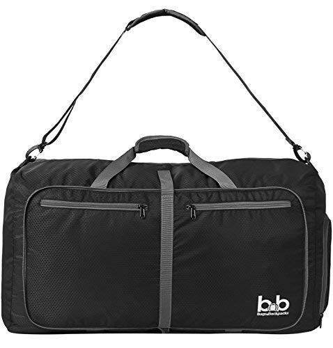 Extra Large Duffle Bag with Pockets - Waterproof Duffel Bag for Women and Men (Black)