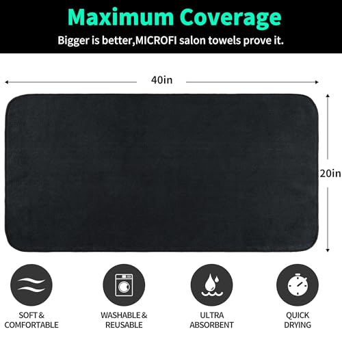 New Microfiber Hair Drying Salon Towels, Quick Dry, Lint Free, 2 Pack (Black) - Image 4