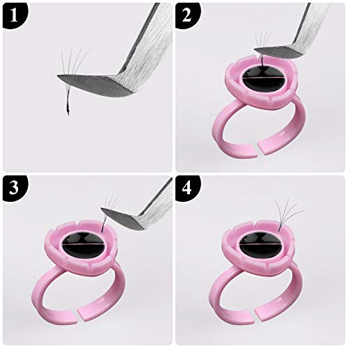 Fenshine TR 100 Pcs Lash Glue Holder Glue Ring Cups Lash Extension Volume Lashes Quick Blossom Cups thumb #5
