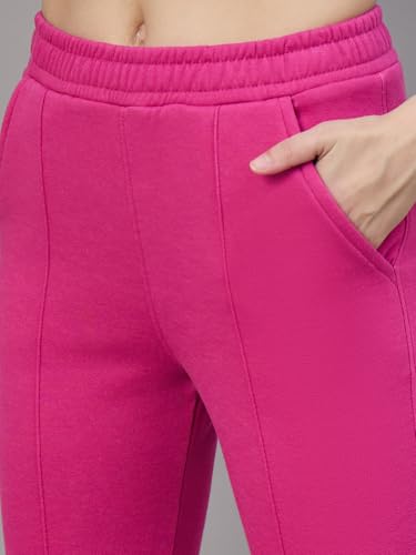 Image of 98 Degree North Women Flared Fleece Track Pants-GL1315-ALMOND