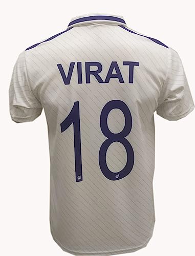 Image of India Test Match WTC Jersey Half Sleeves -2023-24 (42-L (for 66-75 KG), with Your Name & Number)