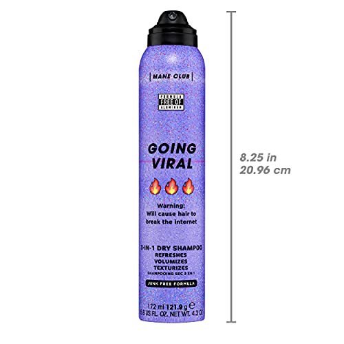 Mane Club Going Viral 3-In-1 Dry Shampoo, Cruelty Free, Vegan, No Sulfates Or Parabens, 4.3 Oz #TOP2
