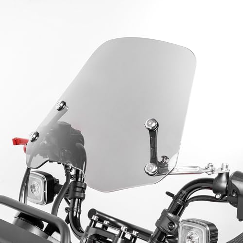 HI-LINE バイク用 ウインドスクリーン CT125ハンターカブ (JA65/JA55) 専用 ミラーマウント 風防 バイク スクリーン 高さ30cm フロントガラス 取付簡単 日本語取扱説明書付き(ショート スモーク)