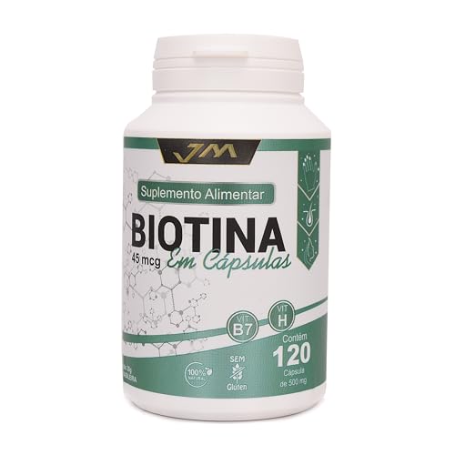 Biotina Pura 120 Capsulas Vitamina B7 JM Suplementos - Cabelo Pel...