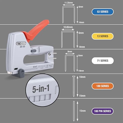 Tacwise 1765 Z5-53 Heavy Duty 5-in-1 Metal Staple Nail Gun with 4000 Staples, 2000 Nails and Staple Remover, Uses Type 13, 53 and 71 Staples, Type 18G Nails and 180 Headless Pins 2 Tacwise 1765 Z5-53 Heavy Duty 5-in-1 Metal Staple Nail Gun with 4000 Staples, 2000 Nails and Staple Remover, Uses Type 13, 53 and 71 Staples, Type 18G Nails and 180 Headless Pins - Image 2