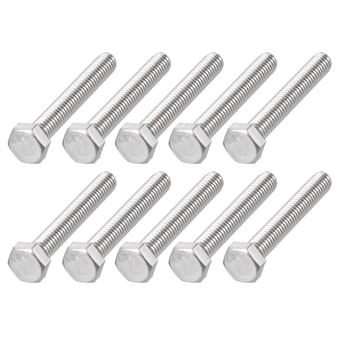 Image of METALLIXITY Hex Head Bolts (5 /16-18 x 2-1 /4 inch) 15Pcs, 304 Stainless Steel 18-8, Fully Threaded, External Hex Drive, Plain Finish, Hex Head Screw Bolt, Silver