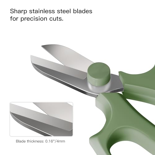 Image of Housolution Flower Scissors, Strong Floral Shears, Premium Steel Garden Pruning Shears Floral Fruits Leaf Scissors Hand Pruner Snip Trimming Tool for Gardening Flower Arrangement, Avocado Green