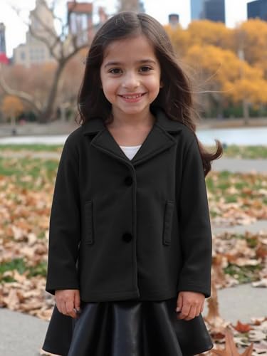 Little Girls Coat Baby Fleece Jacket Button Warm Winter Trench Coats Kids Lapel Outwear Jacket Toddler4