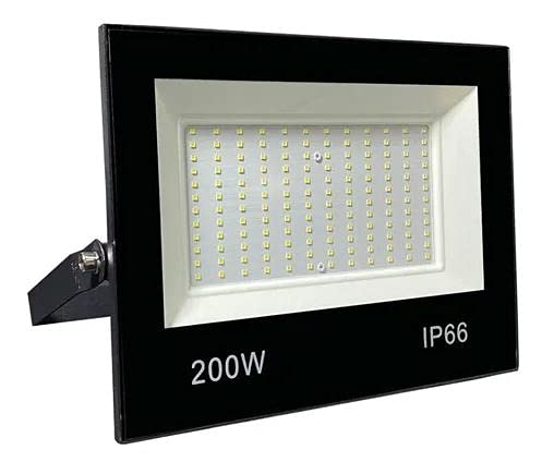 Kit 3 Refletor Led Slim Holofote 200w Branco Frio Prova Agua Bivolt 6500K Uso Externo IP65 IP66 SMD