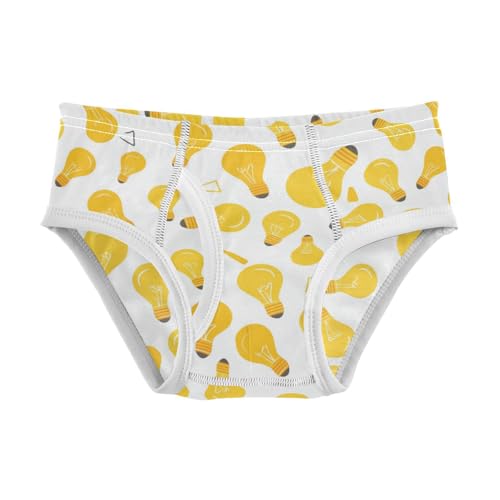 Wusikd Yellow Light Bulb Boys' Underwear Cotton Boys Briefs Soft Toddler Underwear 2T