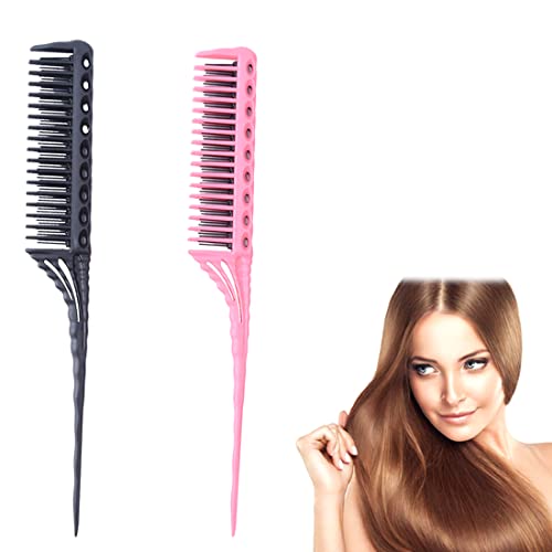 NIANOPKM 2 pièces peigne à cheveux, peigne à crêper, peigne de coiffeur, peigne à cheveux antistatique, peigne à queue de rat pour femme, peigne à dos pour ajouter du volume, style de soirée
