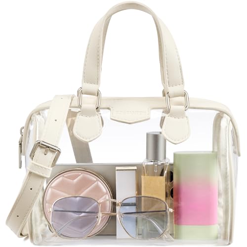 BOSTANTEN Clear Bag for Stadium Approved Top Handle Crossbody Purses Barrel Handbag for Events,...