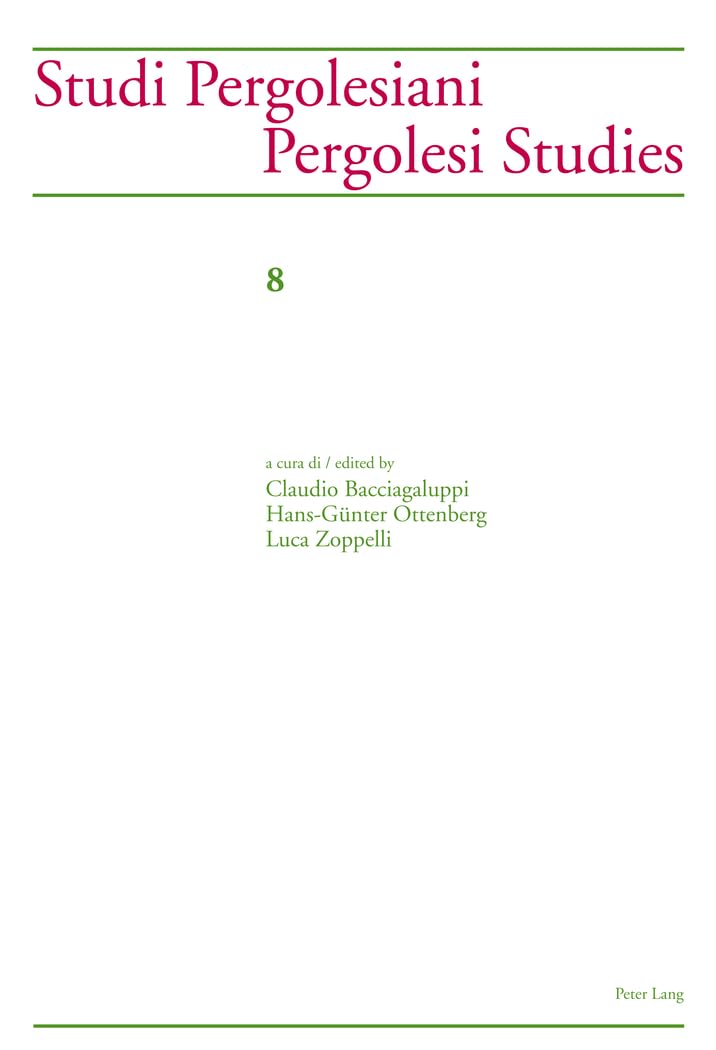 Studi Pergolesiani livre universitaire de musicologie italienne
