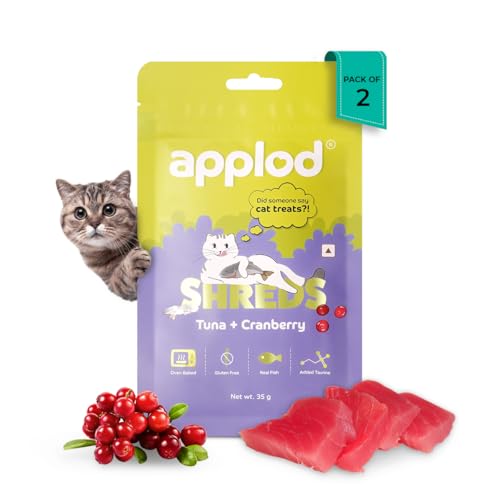 Image of Tuna with Cranberry Soft Cat Treats for Kittens & Adult Cats | Made with Real Tuna | Grain-Free Protein-Rich Snacks with Taurine & No Fillers | Pack of 2 | 35g x 2