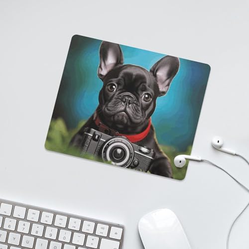 Tapis de souris bouledogue français imperméable et ultra fin
