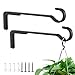 saffruff 20 cm Wandhaken für Blumenampel, Pflanzenhalterung Blumenampelhalter, Hängepflanzenhalter aus Eisen zum Aufhängen von Pflanzen im Freien, Pflanzenwandhaken, Laternenhaken, 2 Stück